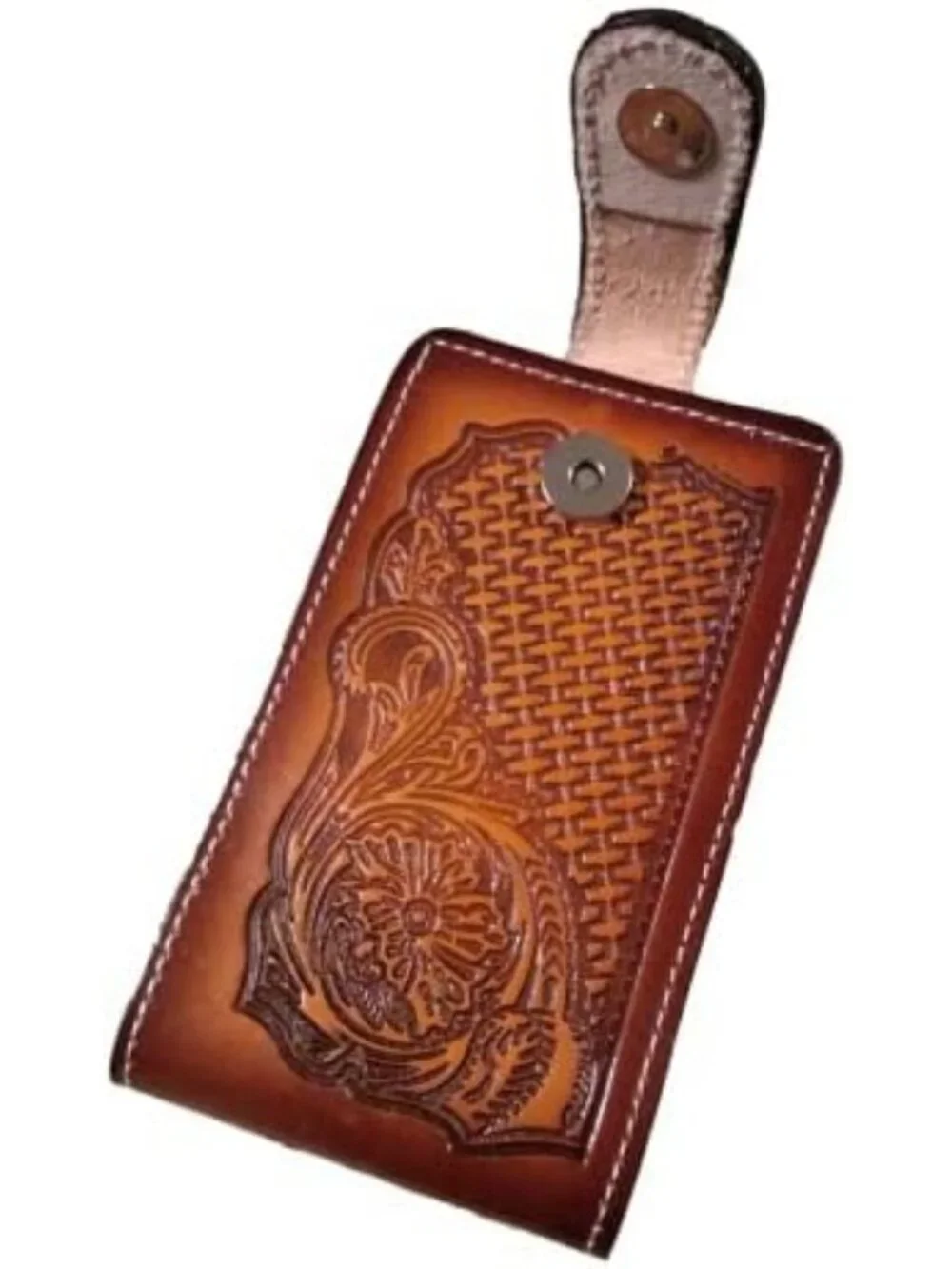 Authentic Leather Western Cell Phone Case for Belt - Magnetic Closure, Universal